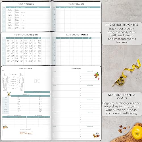 Miniatura 5 de Clever Fox Planificador de comidas PRO - Diario semanal de preparación de comidas con lista de comestibles y rastreador de pérdida de peso - Libro