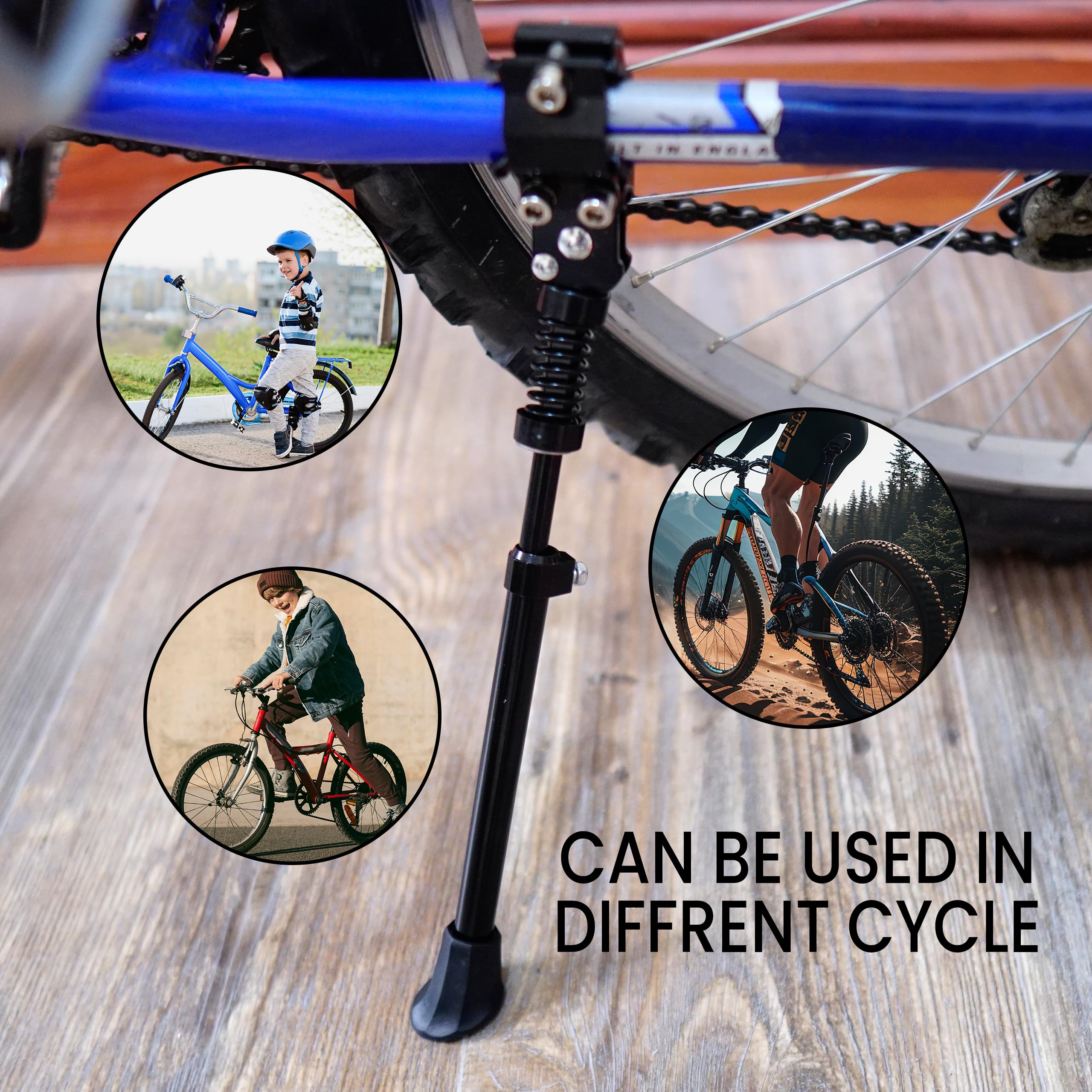 ABN Finest Bike Kickstand Ountain Bike Stand Floor Kids Bicycle Kick Stand Adjustable Read Side