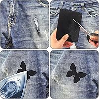 Vista 5 de Augshy 29 piezas de parches de hierro para reparación de ropa 4.9 X 3.7 Pulgadas Parches de hierro para ropa Negro