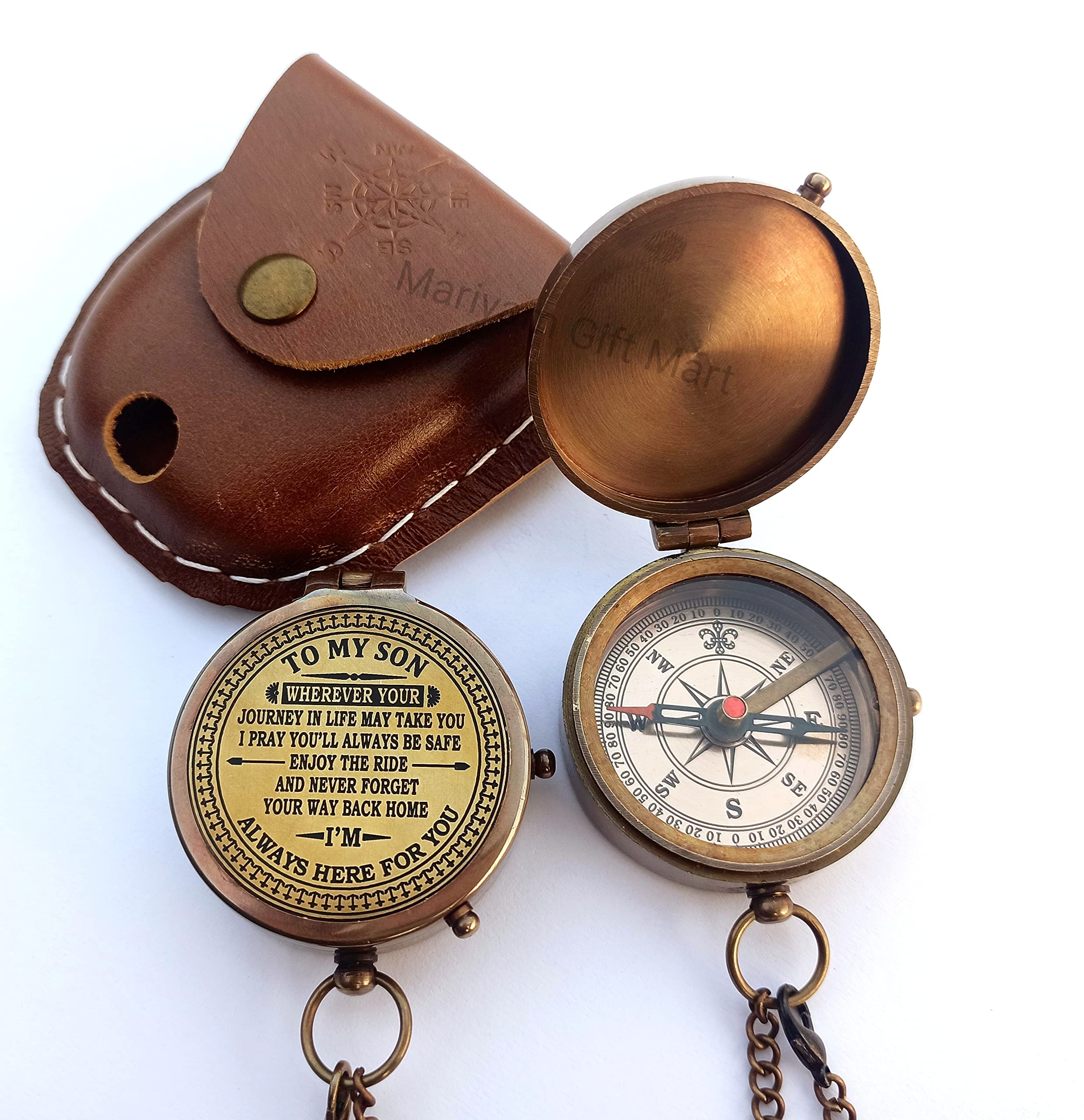 Compass with Case/ Gift for Son/ to My Son Compass/ Mom to Son Gift (to My Son), Dad to Son Nautical Compass, Boating Compass, Graduation Day Gift Son