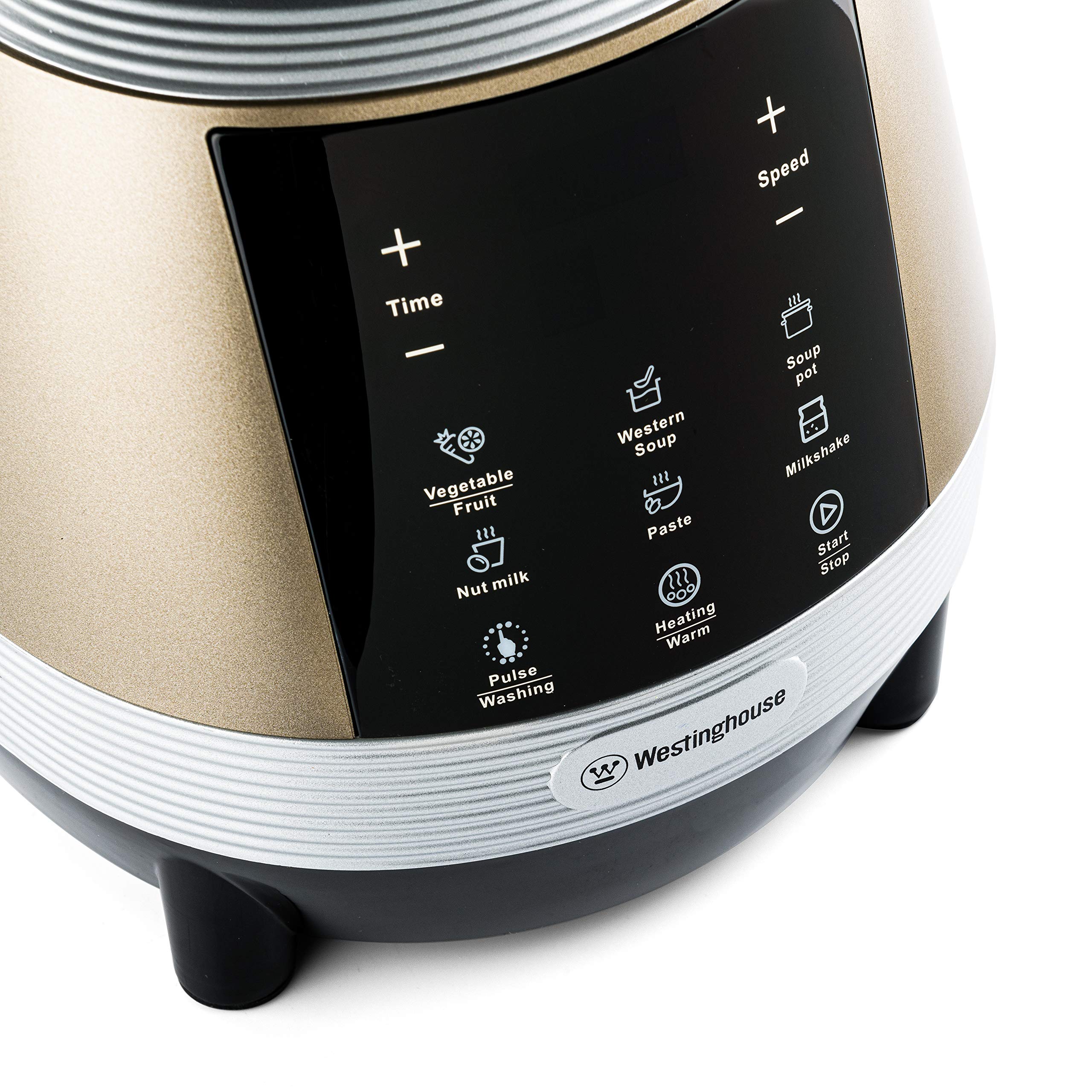 Westinghouse Batidora eléctrica con recipiente de cristal, 2 en 1 con función de cocción y batidora, batidora multifuncional de alto rendimiento con cuchillas de acero inoxidable, robot de cocina,