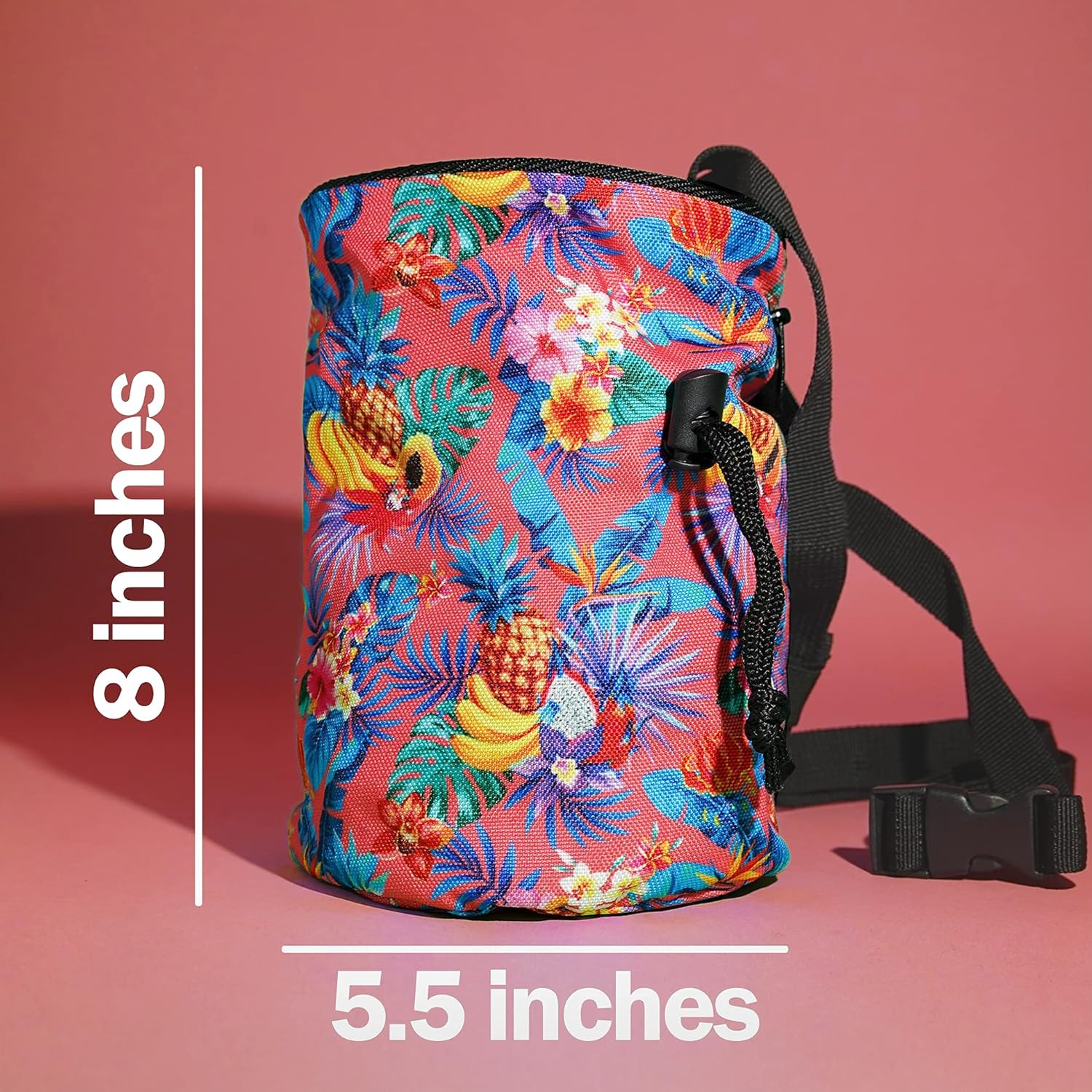 Hueco Chalk Bag with Belt and Zipper Smartphone Pocket for Rock Climbing, Bouldering, Gymnastics, Fitness, Cross Fit and Weightlifting (Tropical) : Sports & Outdoors