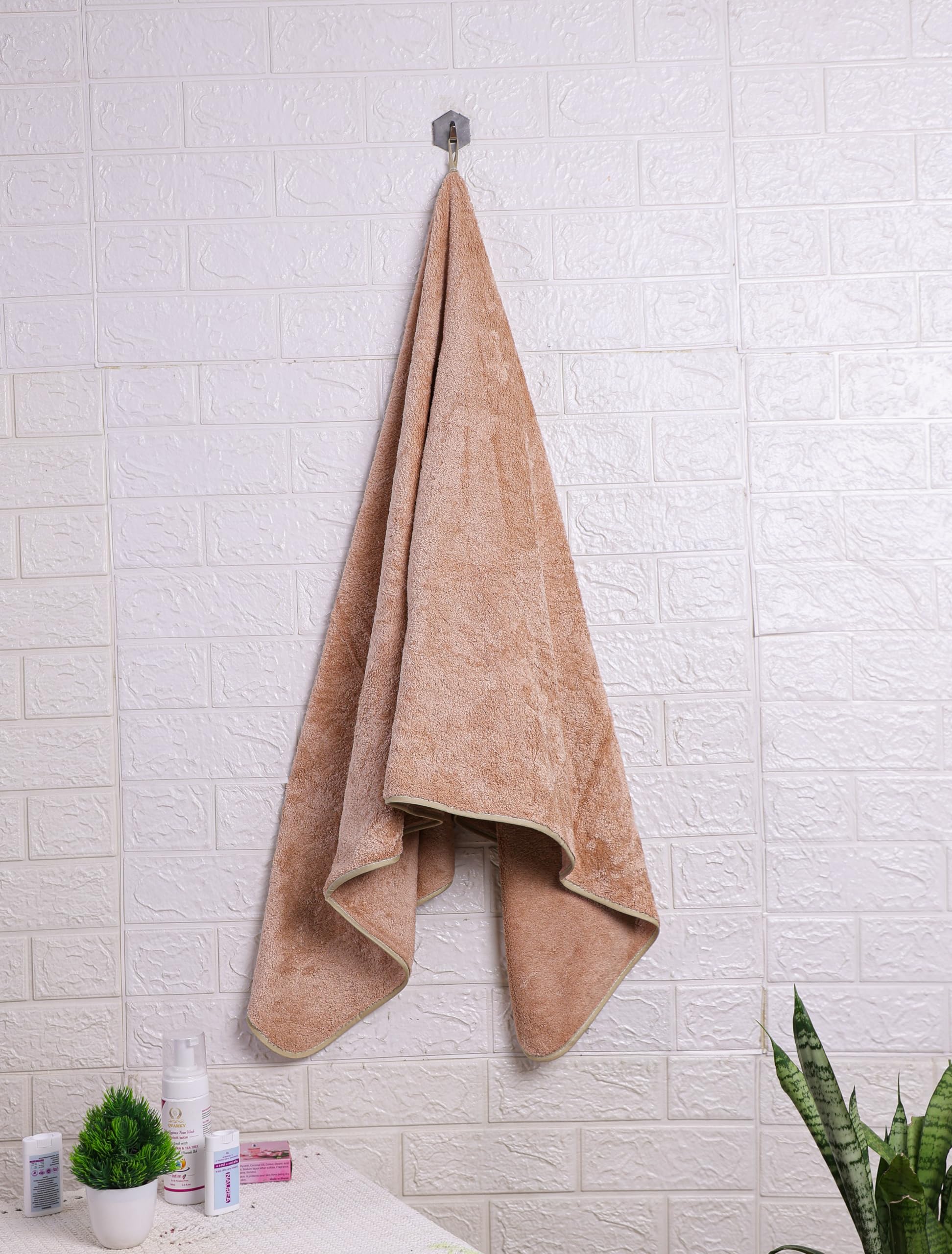 Fezora Toallas de baño de microfibra de 500 g/m² | (70 x 140) felpa extrasuave y secado rápido altamente absorbente con toallas de baño grandes - 1 unidad (beige)