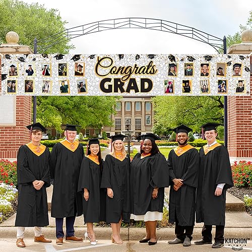Miniatura 6 de KatchOn, Cartel de fotos de Congrats Grad, 72 x 44 pulgadas, pancarta personalizada para patio de graduación 2024, pancarta de imagen de graduación