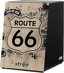 Cajon FSA Handcrafted Professional Percussion Instrument - Deep Bass, Crisp Snare Sound, Brazilian Wood, Ergonomic Tilt Design Sk4010 Route 66