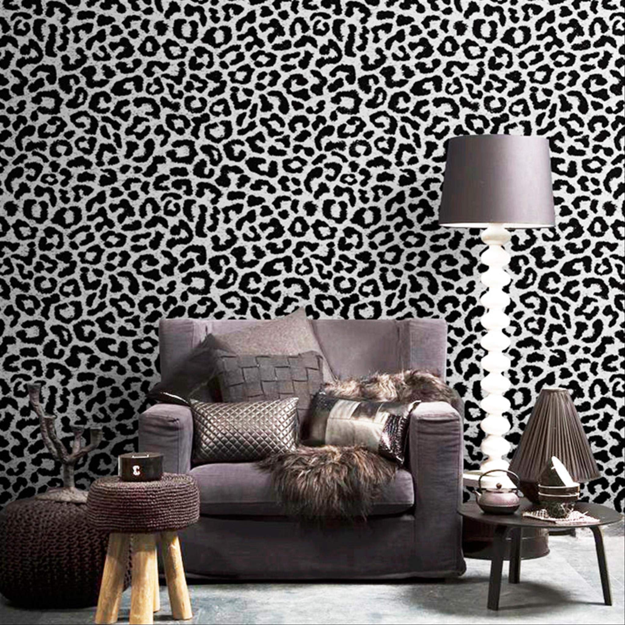 Black Jaguar Print Wallpaper Leopard, Stunning Art Deco Inspired — free download