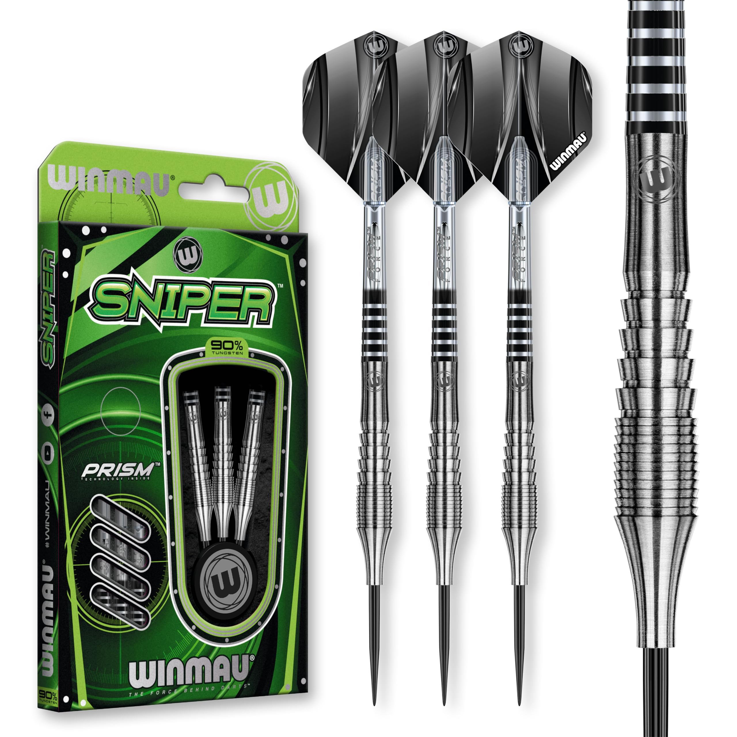 WINMAU Sniper V3 90% Freccette Steel Darts 21G.