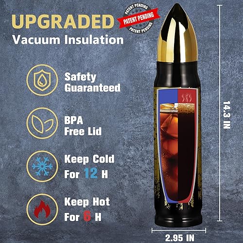 Vista 33 de Vaso de acero inoxidable de 17 onzas para hombres, él, marido, papá, taza de café con forma única para hombre, pesca, caza, camping, Navidad