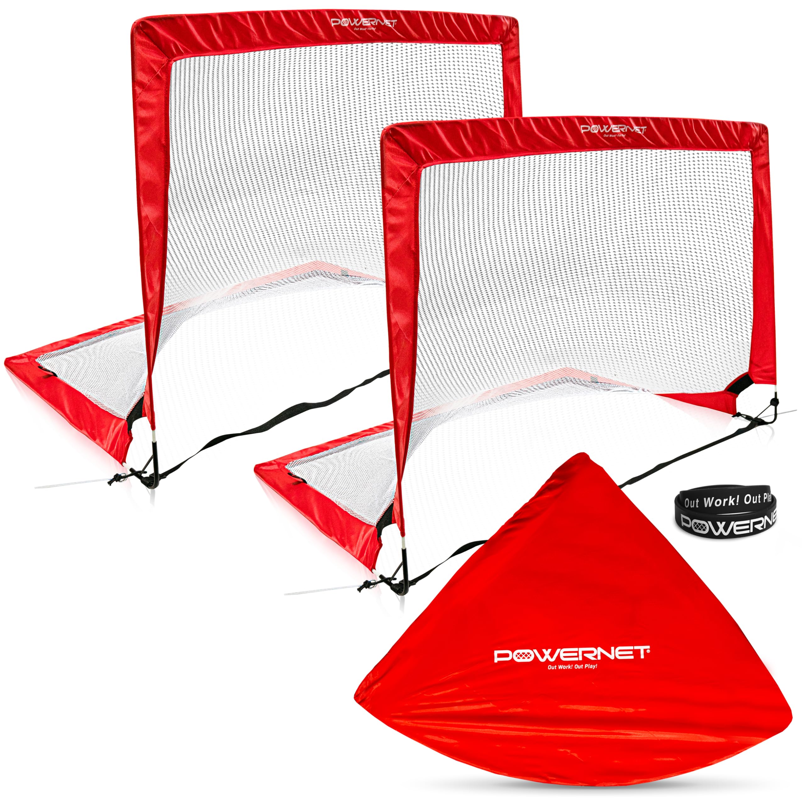 PowerNet Soccer Goal Portable Popup Net | 4x3 Rectangle | 2 Goals+1 Carrying Bag | Durable Lightweight Frame | Quick Setup Easy Folding Storage | Short Small Side Game | Technical Practice Accuracy-image-45