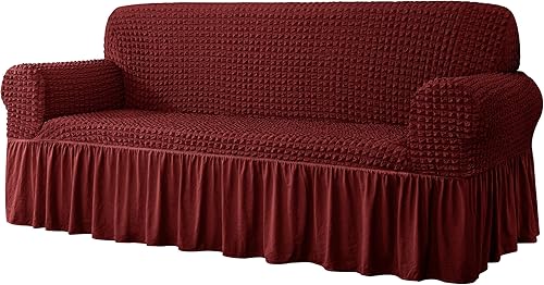Miniatura 7 de CHUN YI Funda universal para sillón, 1 pieza, funda de sofá de fácil ajuste para 1 plaza, funda de sofá lavable con falda de alta elasticidad,
