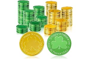 OHOME Gold Coins St Patricks Day - 120 Pieces Shamrock Plastic Coins...
