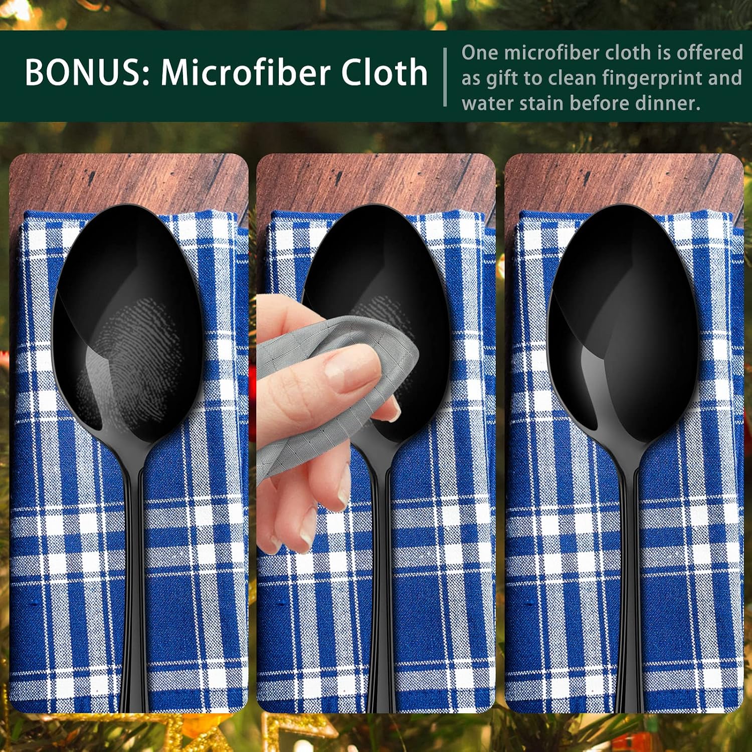KONIGEEHRE 60 PCS Black Silverware Set for 12, Stainless Steel Flatware Cutlery Set For Home Restaurant Hotel, Kitchen Utensils Set, Mirror Polished, Dishwasher Safe