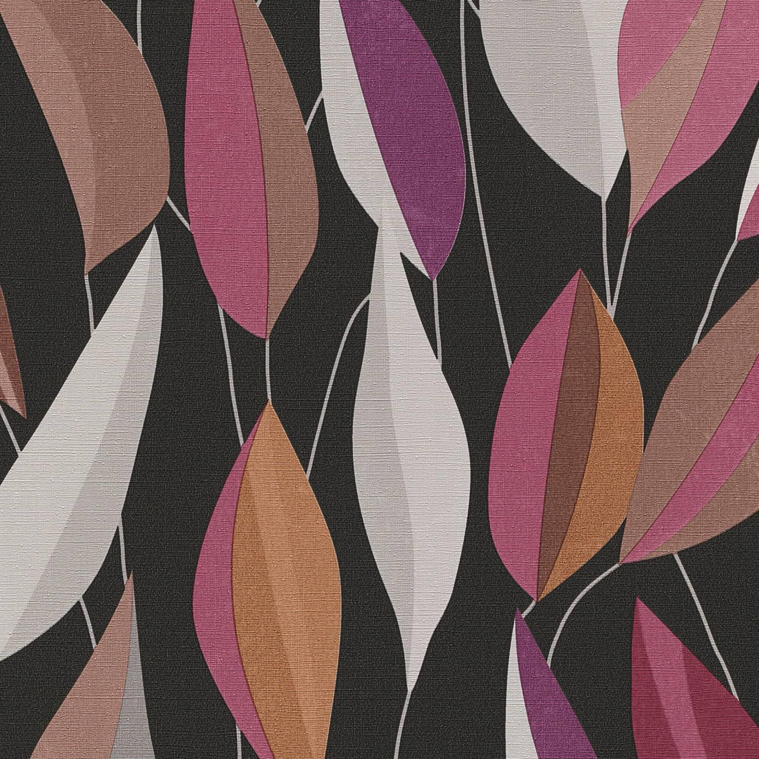 Erismann Foliage Leaf Natural Violet Vinyl Wallpaper - Purple - Washable, Lightfast, Paste-the-Wall