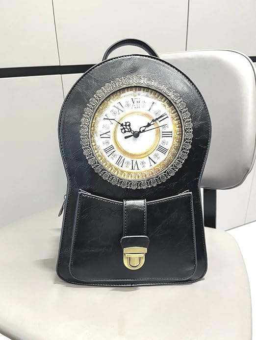 AAGKNORX Women's Clock Shoulder Bag Retro Backpack