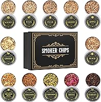 Vista 1 de Juego de Regalo de Astillas de Madera para Fumador de Cócteles de 12 Sabores para Hombres - Canela, Clavo, Cáscara de Naranja, Cardamomo, Rosa