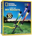 National Geographic Air Rocket Toy – LED Rocket Launcher for Kids, Jump & Launch Air Powered Foam Rockets up to 30.5 Meters, Kids Outdoor Activities