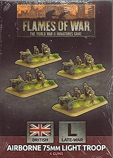 Flames of War Late War British Airborne 75mm Light Troop Four Guns BBX50