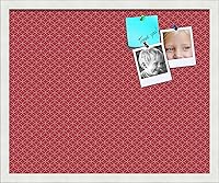 Vista 286 de PinPix Tablero de anuncios de corcho de 12 x 12 pulgadas. Este tablero decorativo enmarcado viene con diseño de círculos B W y un marco blanco