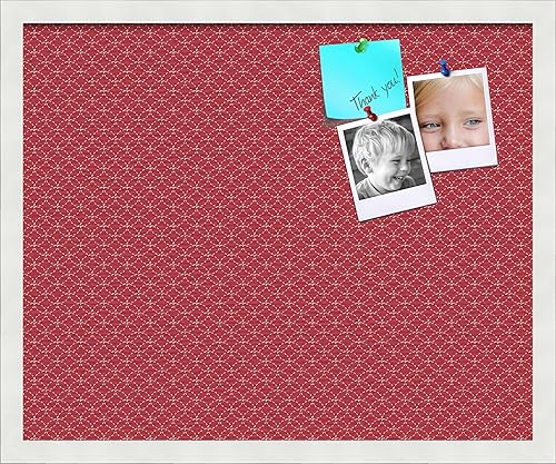 Miniatura 286 de PinPix Tablero de anuncios de corcho de 12 x 12 pulgadas. Este tablero decorativo enmarcado viene con diseño de círculos B W y un marco blanco