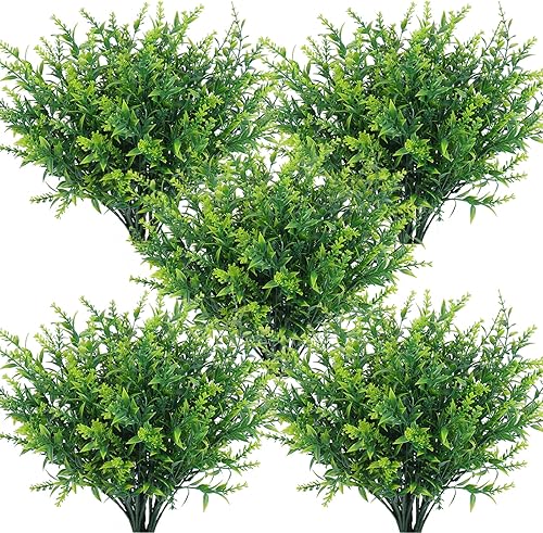 Miniatura 84 de Plantas artificiales para exteriores, resistentes a los rayos ultravioleta, vegetación artificial, 12 ramos de flores de lavanda para macetas