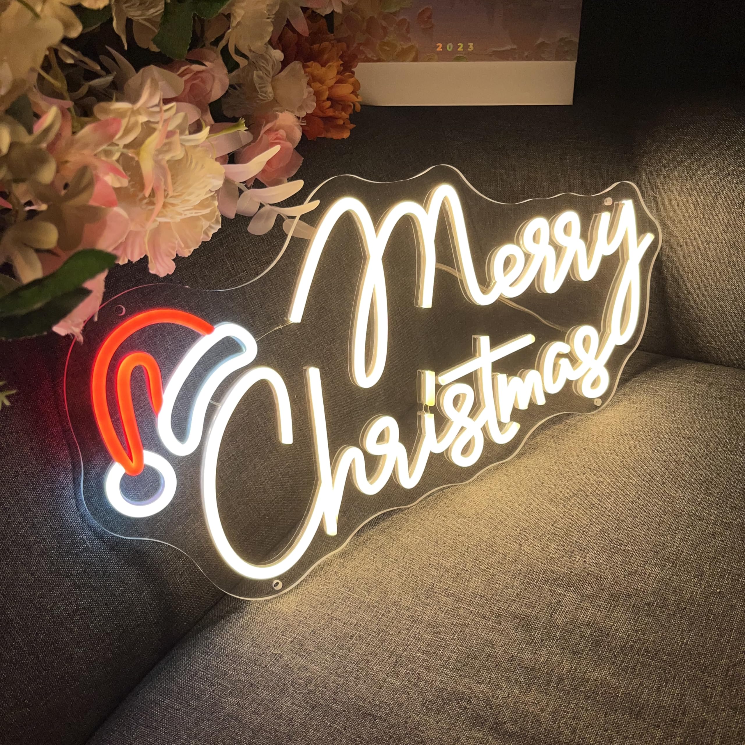 Merry Christmas Neon Sign Dimmable Merry Christmas LED Light Sign
