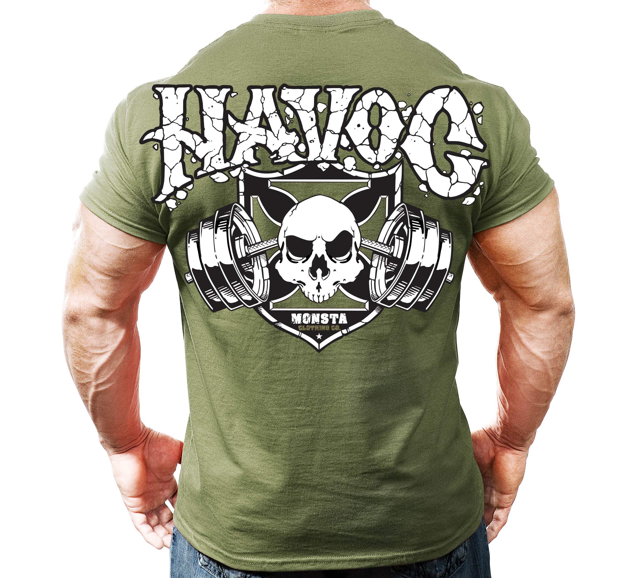 Monsta Clothing Co.Men's Bodybuilding Workout (Havoc Barbell) Gym T-Shirt