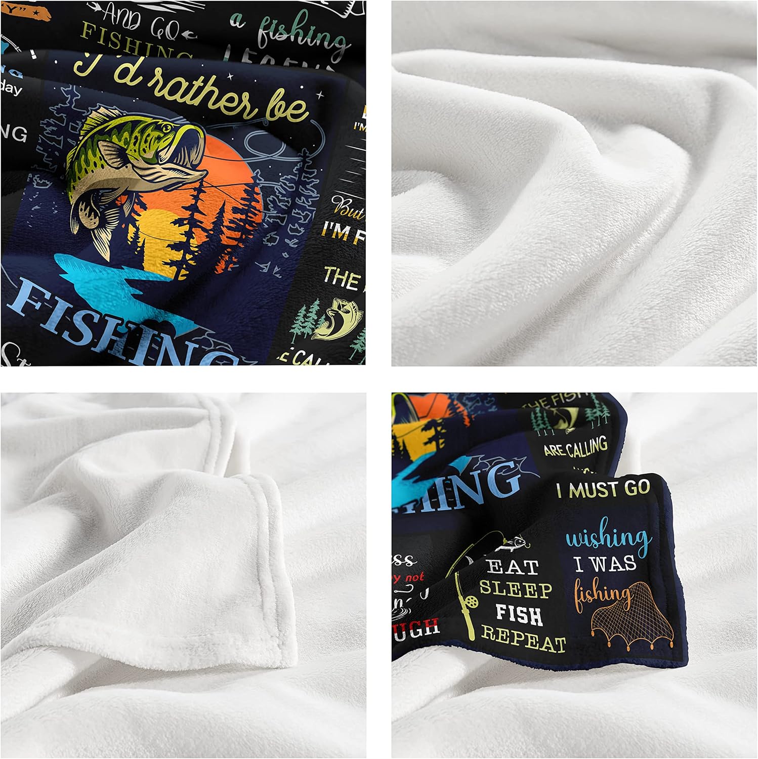 Fishing Gifts for Men, Christmas Fishing Gifts, Funny Fish Gift for Boys, Fish Present for Women Unique, Best Gift for Fisherman, Present Idea for Men Who Love Fishing Blanket 50"X60" - Image 6
