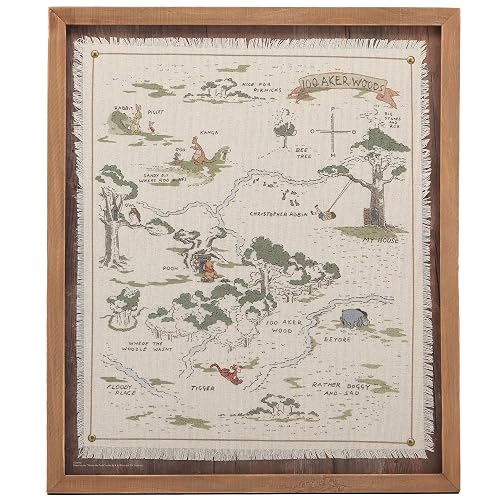 Disney Winnie the Pooh Hundred Acre Wood Map Framed Wood