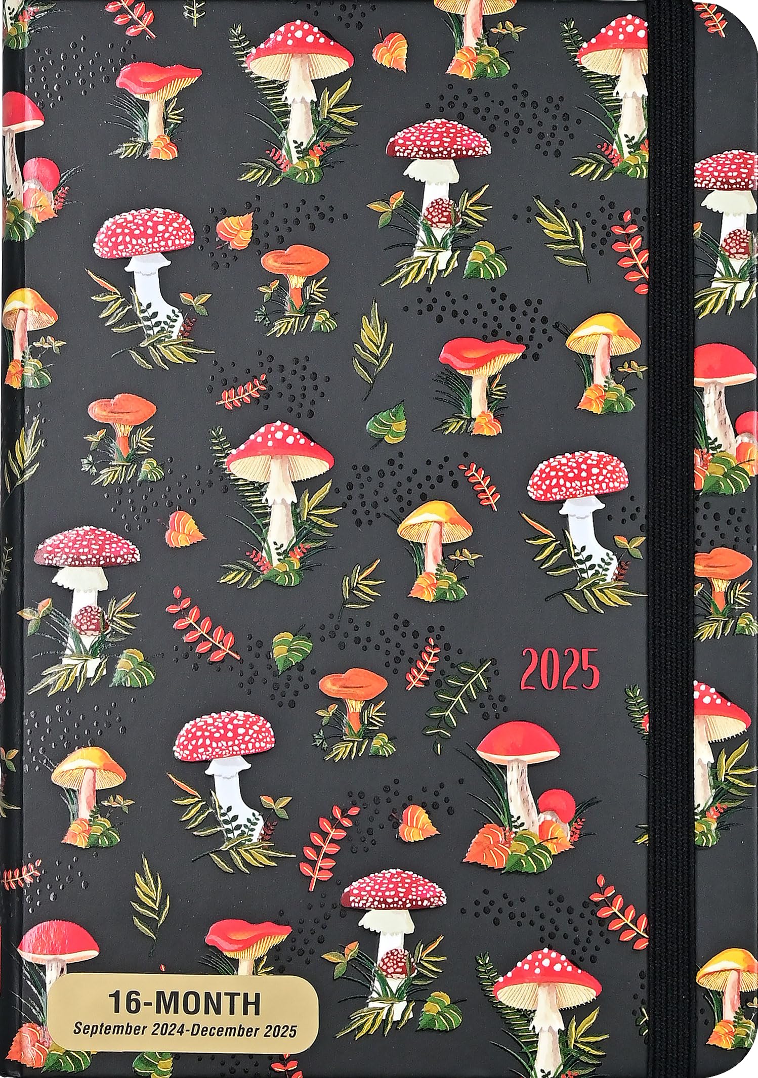 2025 Mushrooms Weekly Planner (16 months, Sept 2024 to Dec 2025)