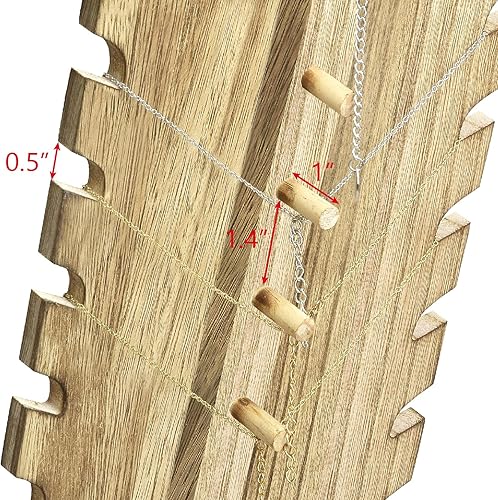 Miniatura 3 de MOOCA Collar independiente de madera ligera soporte de exhibición de caballete para múltiples collares busto y collares soporte de exhibición de