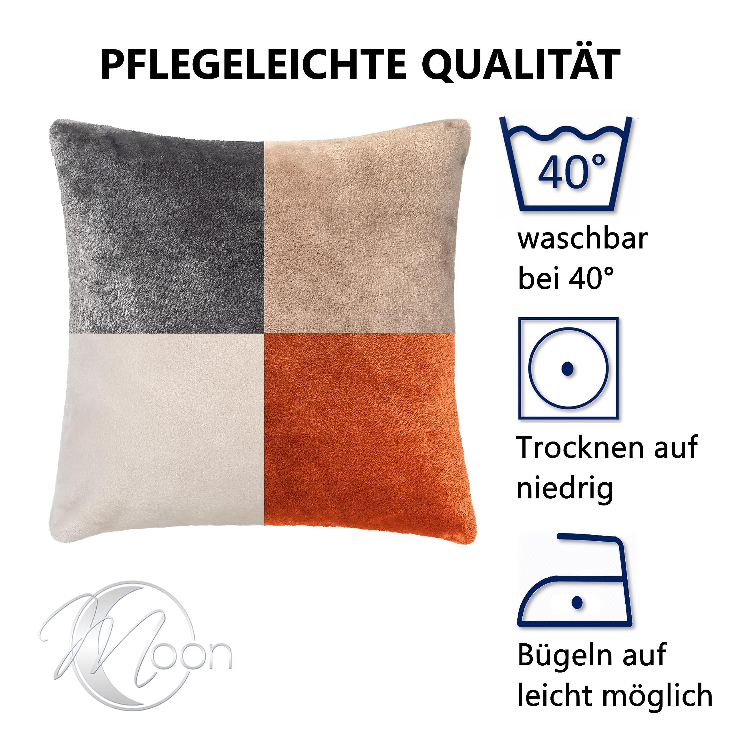 Moon Federe Cuscino Cashmere Touch 30x50 Cm | 2 Pezzi In Velluto Trapuntato | Antracite/Petrolio