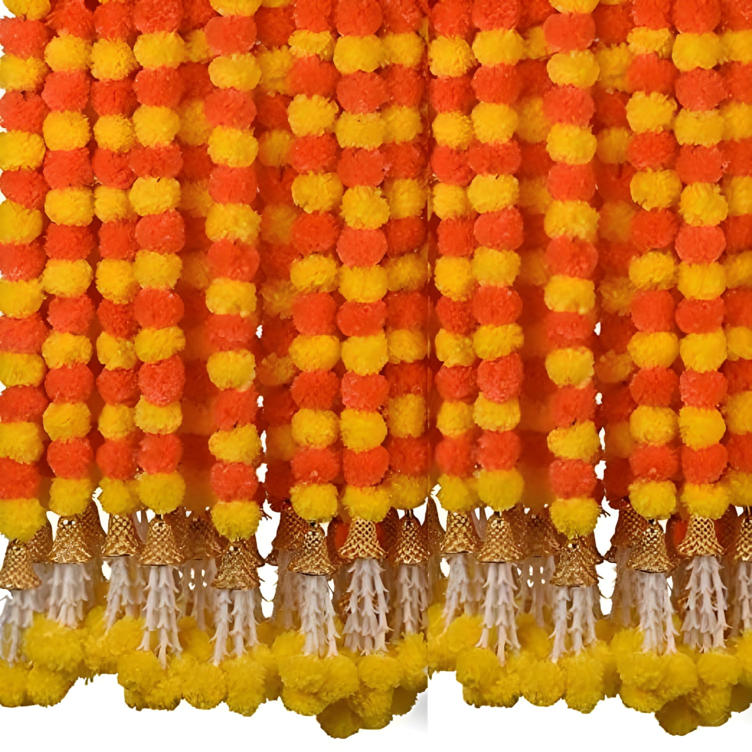 RR Crafts Indian Handmade Artificial Marigold Garlands Flowers for Decoration Long for Door Decoration Toran Genda Phool for Wedding/Festivals| 60 Inches | Yellow + Orange| Pack of 5 |Export Quality (B0DGX7DW44) Amazon Price History, Amazon Price Tracker
