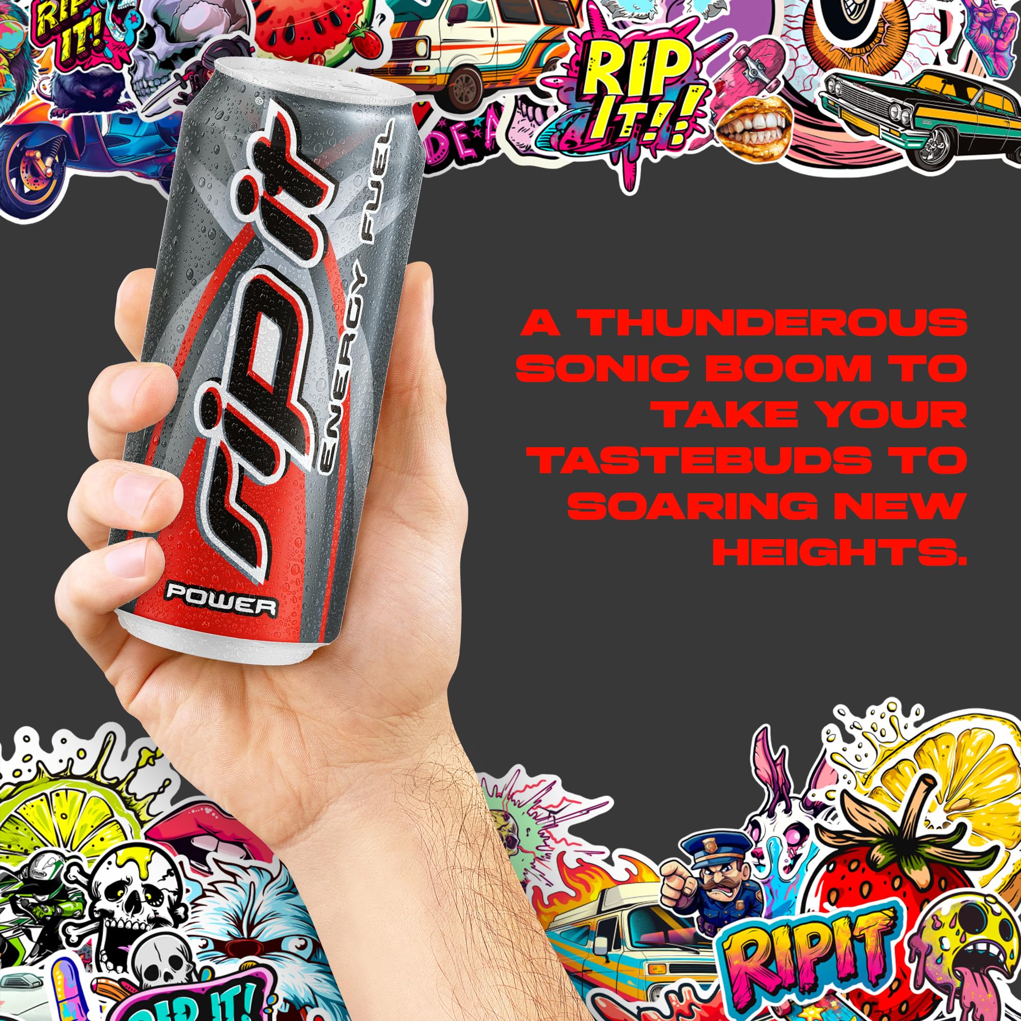 Rip-It Energy Drink | Power | Sharp Citrus Flavor | 12-Pack (16oz Cans) | 160mg Caffeine | Smooth Finish | Ignite Focus | Hardcore Energy That Rips!