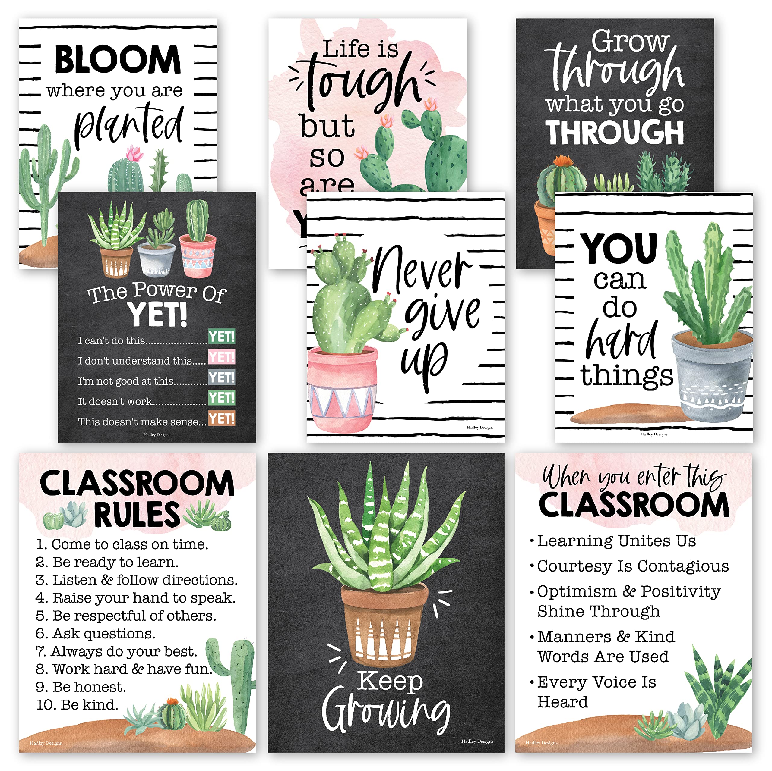 Buy Hadley Designs 9 Cactus Classroom Decor Signs Welcome Sign For 