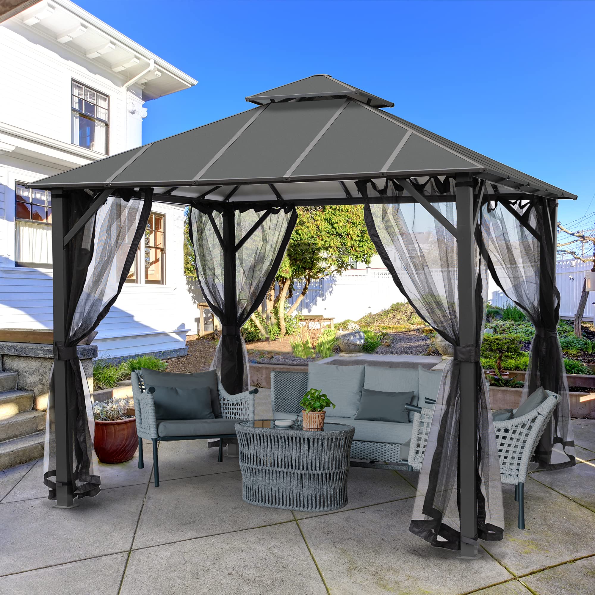 ASTEROUTDOOR 10x10 Outdoor Insulated Hardtop Gazebo for Patios