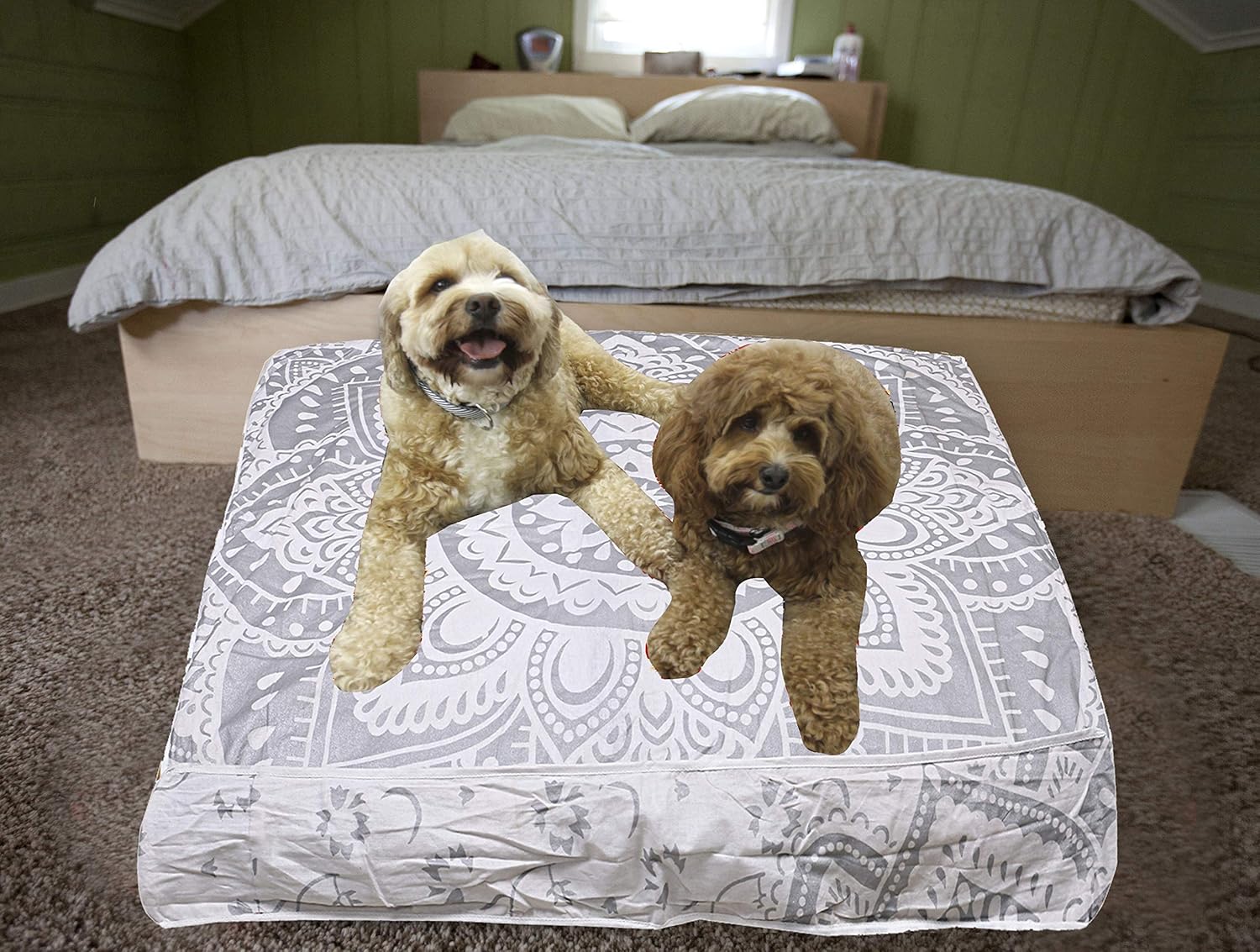 Silver Ombre Mandala Cotton Pillows Cover Indian Cushion