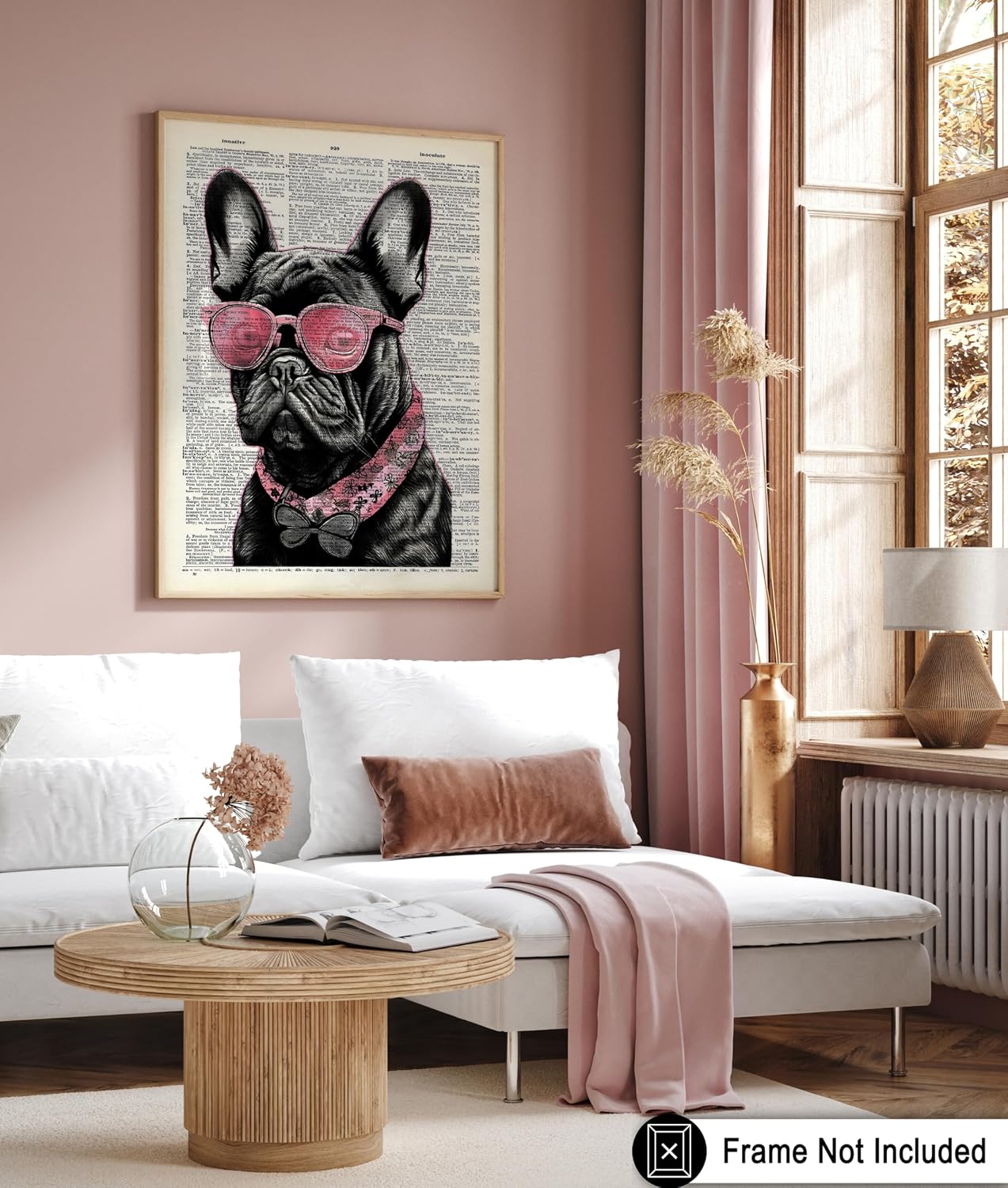 Poster Master French Bulldog in Sunglasses Print - Dog Portrait Poster - Dictionary Art - Gift for Men, Women & Animal Lover - Funny Kid's Room or Bedroom Wall Decor - 8x10 UNFRAMED Wall Art