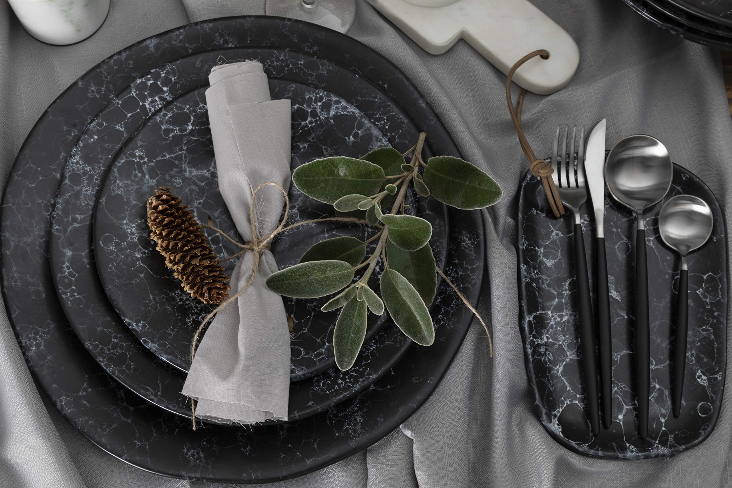 Avie Cutlery Set, Matte Black/Silver, 16 Piece - Image 4