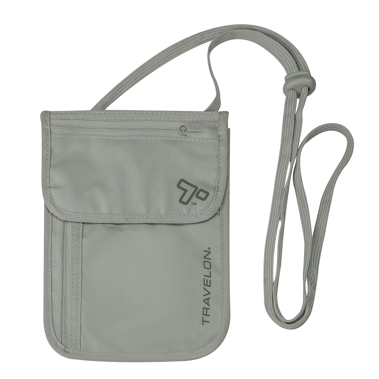 Travelon Rfid Blocking Undergarment Neck Pouch Travel Wallet Gray One Size