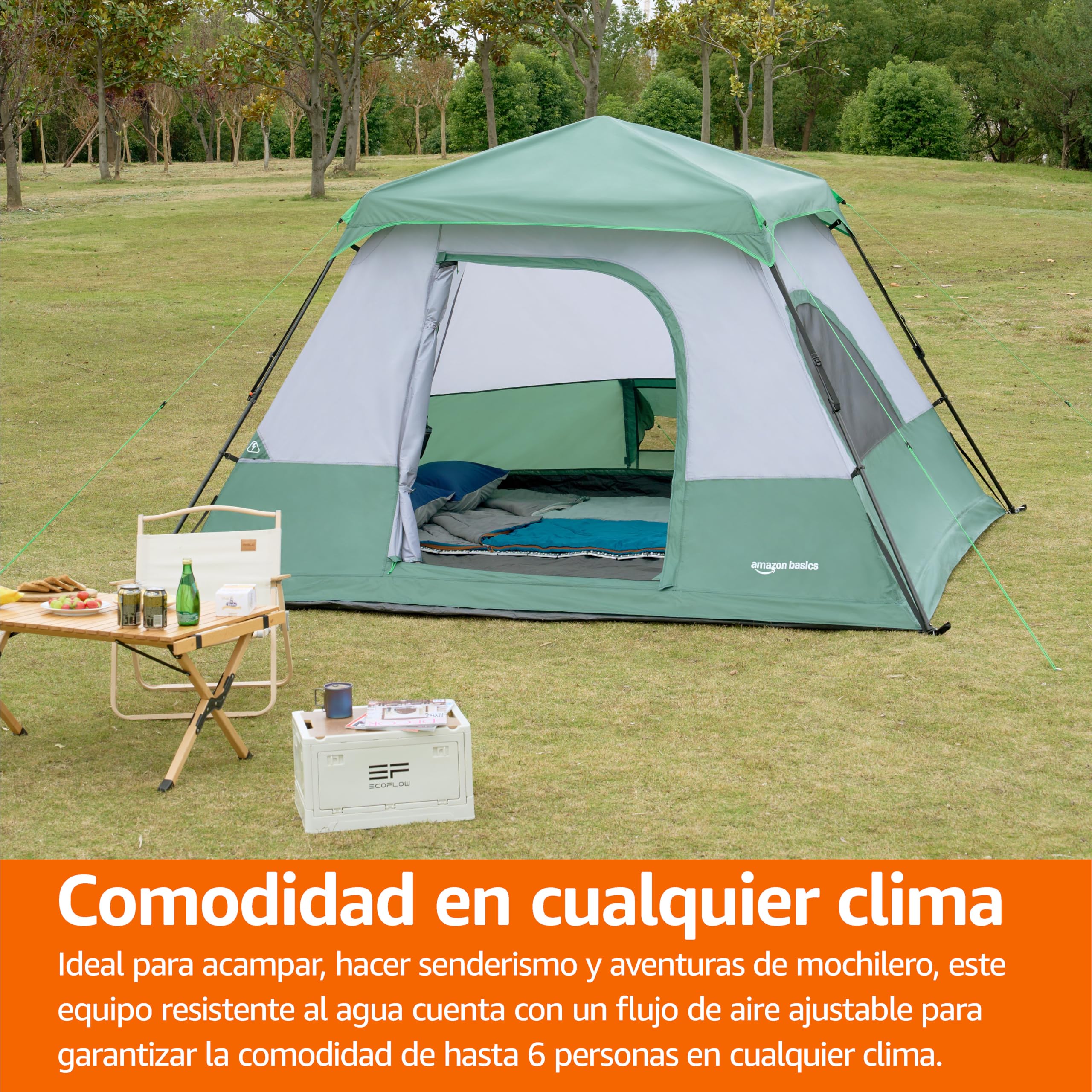 Amazon Basics Tienda de campaña instantánea con Cubierta para la Lluvia