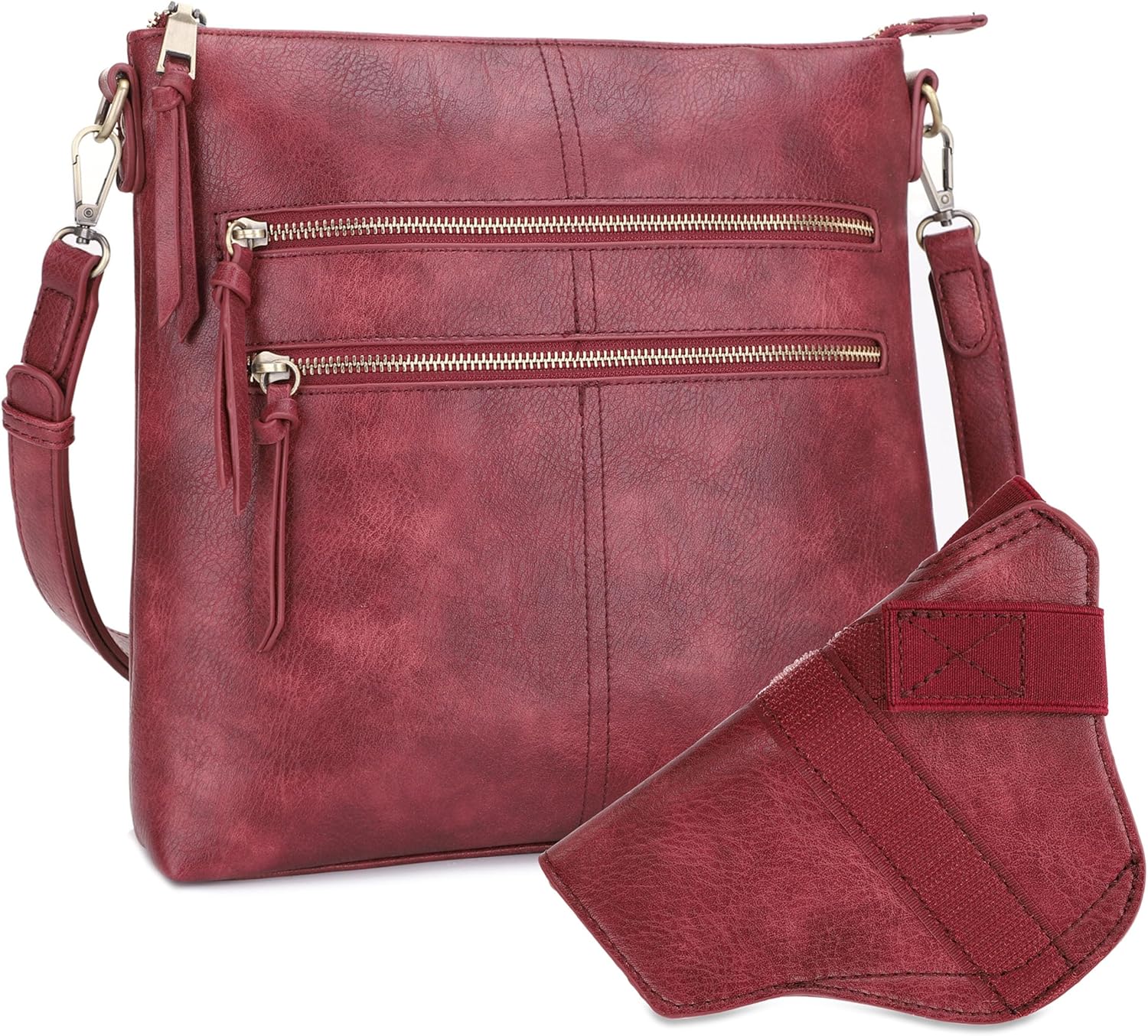 JESSIE & JAMES Large Concealed Carry Purse for Women Multi Pocket Concealed Carry Crossbody Bag