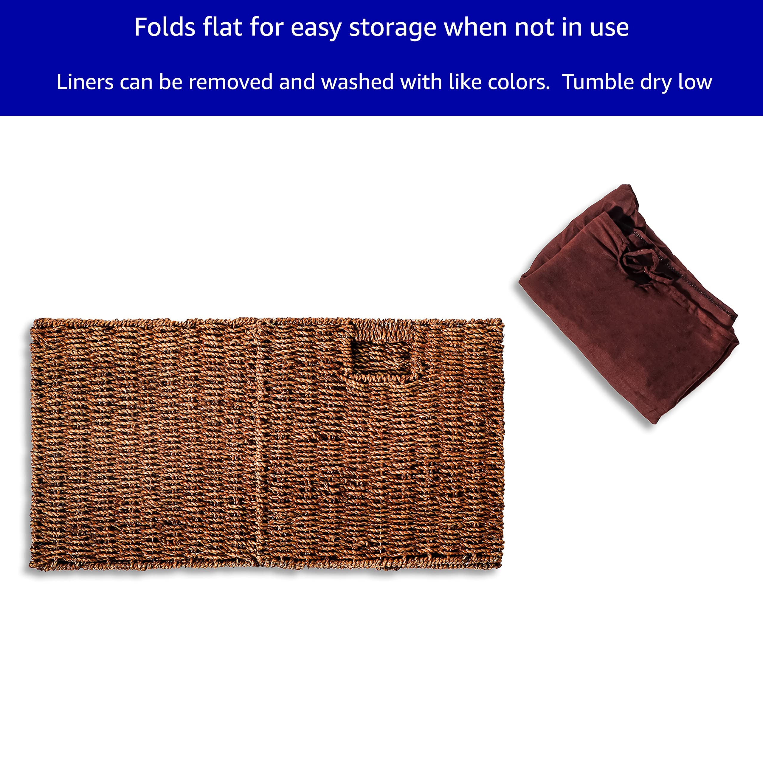 Trademark Innovations Foldable Storage Basket Brown 12