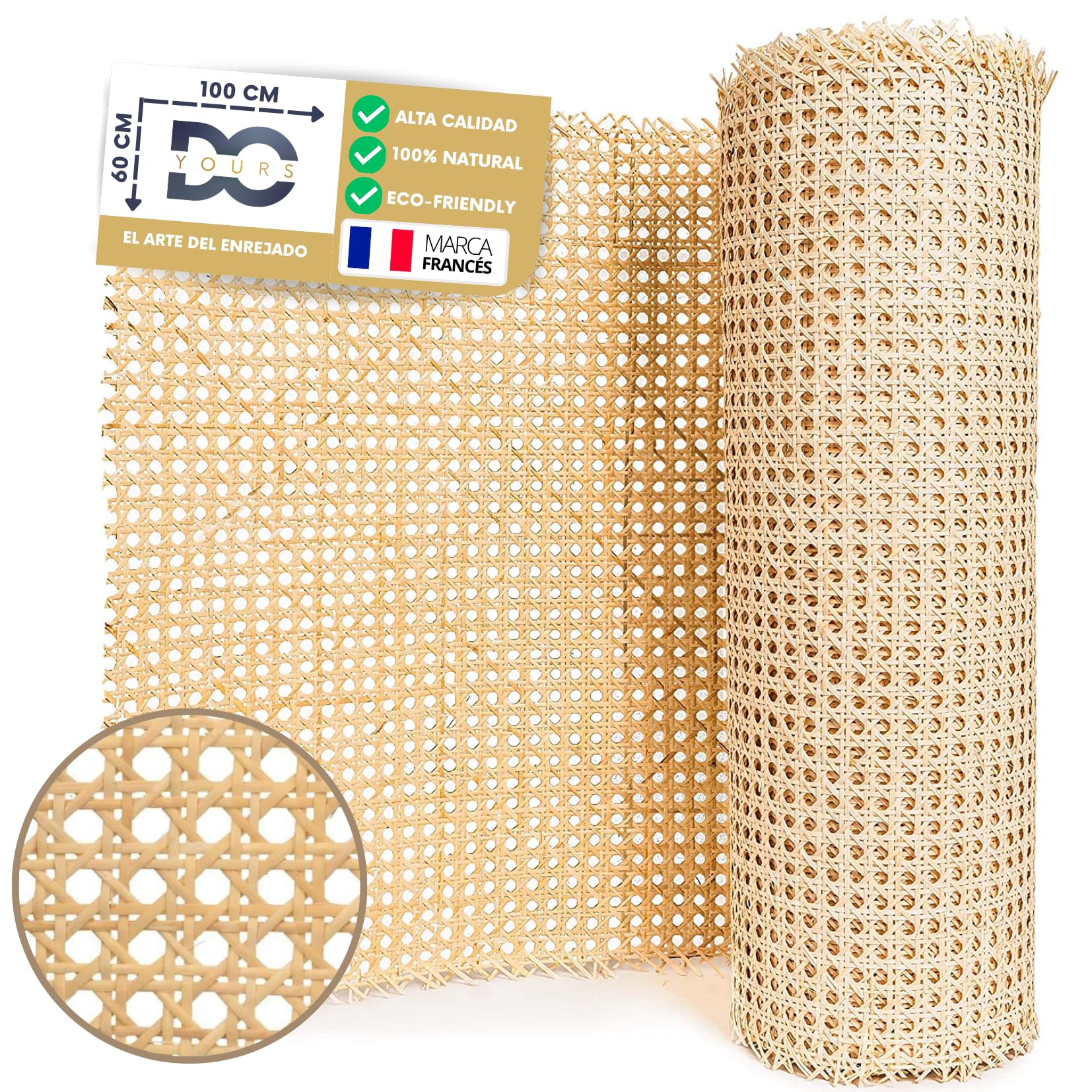 Rollo de caña de ratán Natural 60 CMx1 M Creaciones y Restauraciones de Muebles con Elegancia