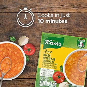 Knorr Sopa Soup Mix Tomato Soup with Star Pasta Made with Real Vegetables and Spices 3.5 oz