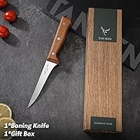 Vista 6 de TAN REN Cuchillo deshuesador de 5 pulgadas para cortar carne, cuchillo flexible de pechuga, cuchillo de talla pequeño para deshuesar, cuchillos