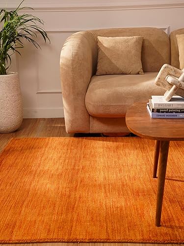 Miniatura 76 de Rugsotic Carpets Alfombra de Área Gabbeh de Lana Anudada a Mano 8'x10' Marrón Sólido L00111 Marrón,Verde,Beige,Azul / Patchwork,Camel,Carbón