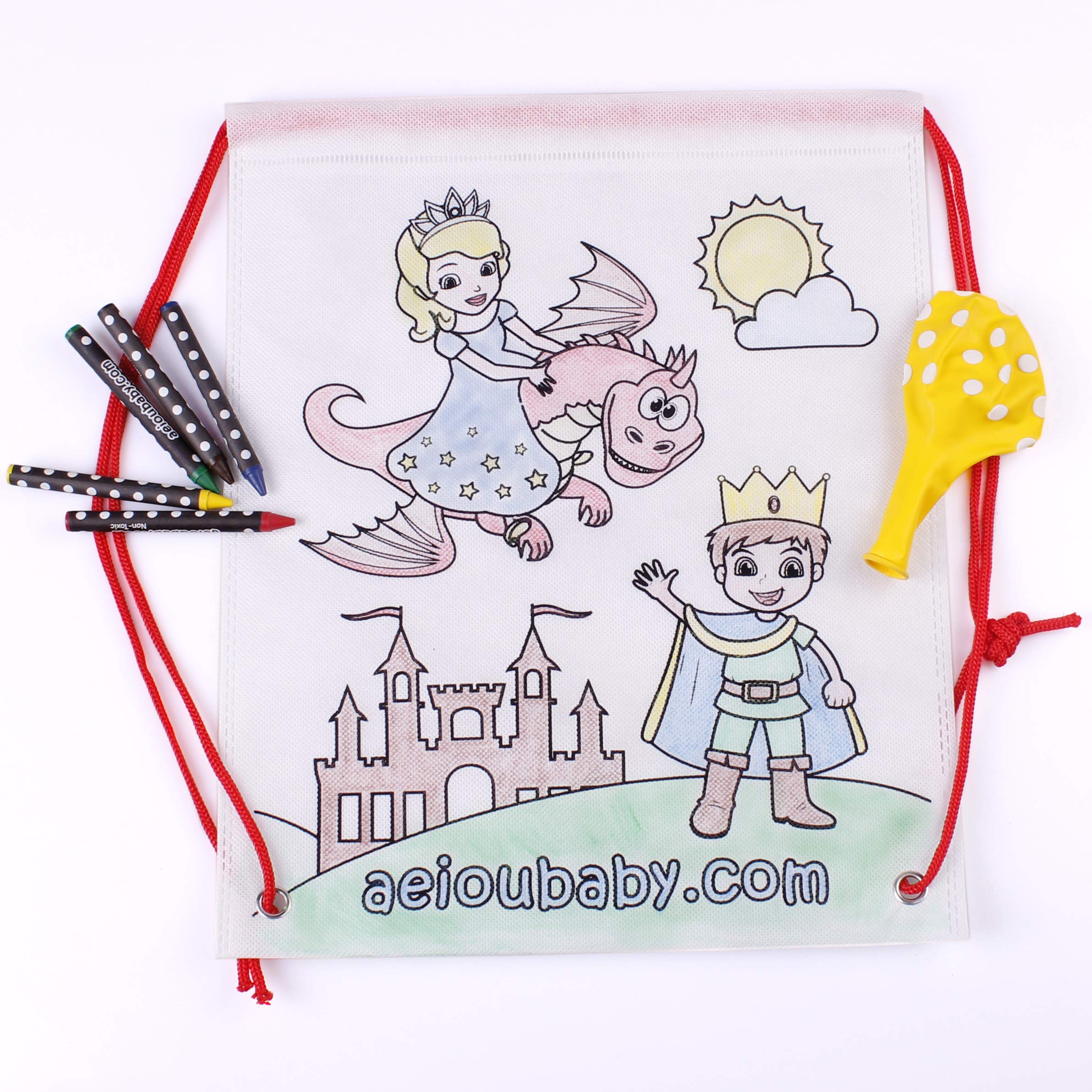 Sacs à Dos à Colorier 25 Pièces avec Crayons de Couleur et Ballon | Cadeau Enfants Fêtes Anniversaire