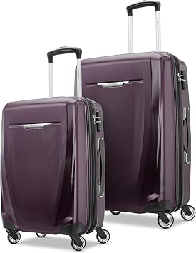 Samsonite Winfield 3 DLX Hardside Expandable Luggage with Spinners, 2PC SET CO/MED, Plum Ombre