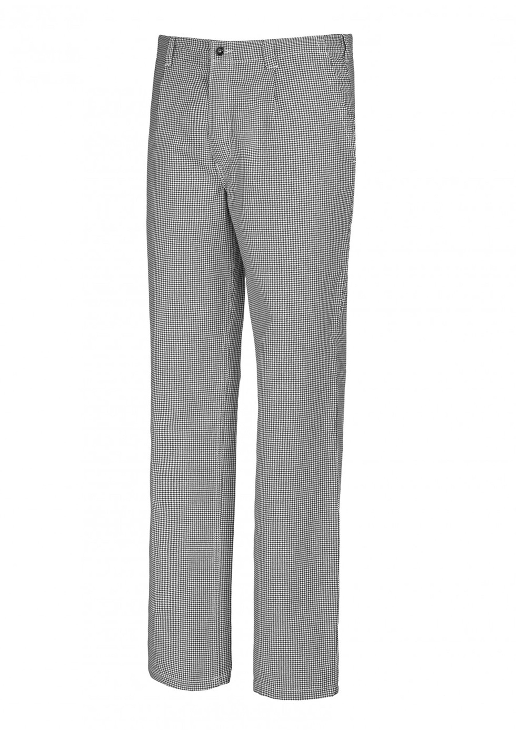 BP 1353-910-18-45, Chef's/baker's trousers, with pleats and pockets 220,00 g/m², Pure cotton blue-white dogstooth check, 30l