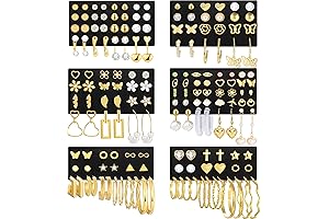 Gold Stud Earrings Set for Women: Multipack Fashion Pack Piercings